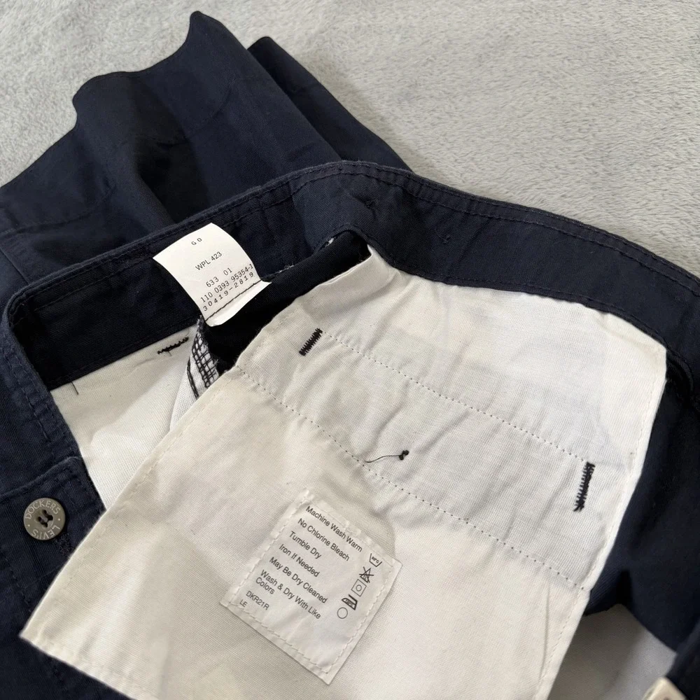 VTG Levi's x Dockers Pleated Shorts Mens 38 Blue Cotton Golf Classic USA 90s NWT